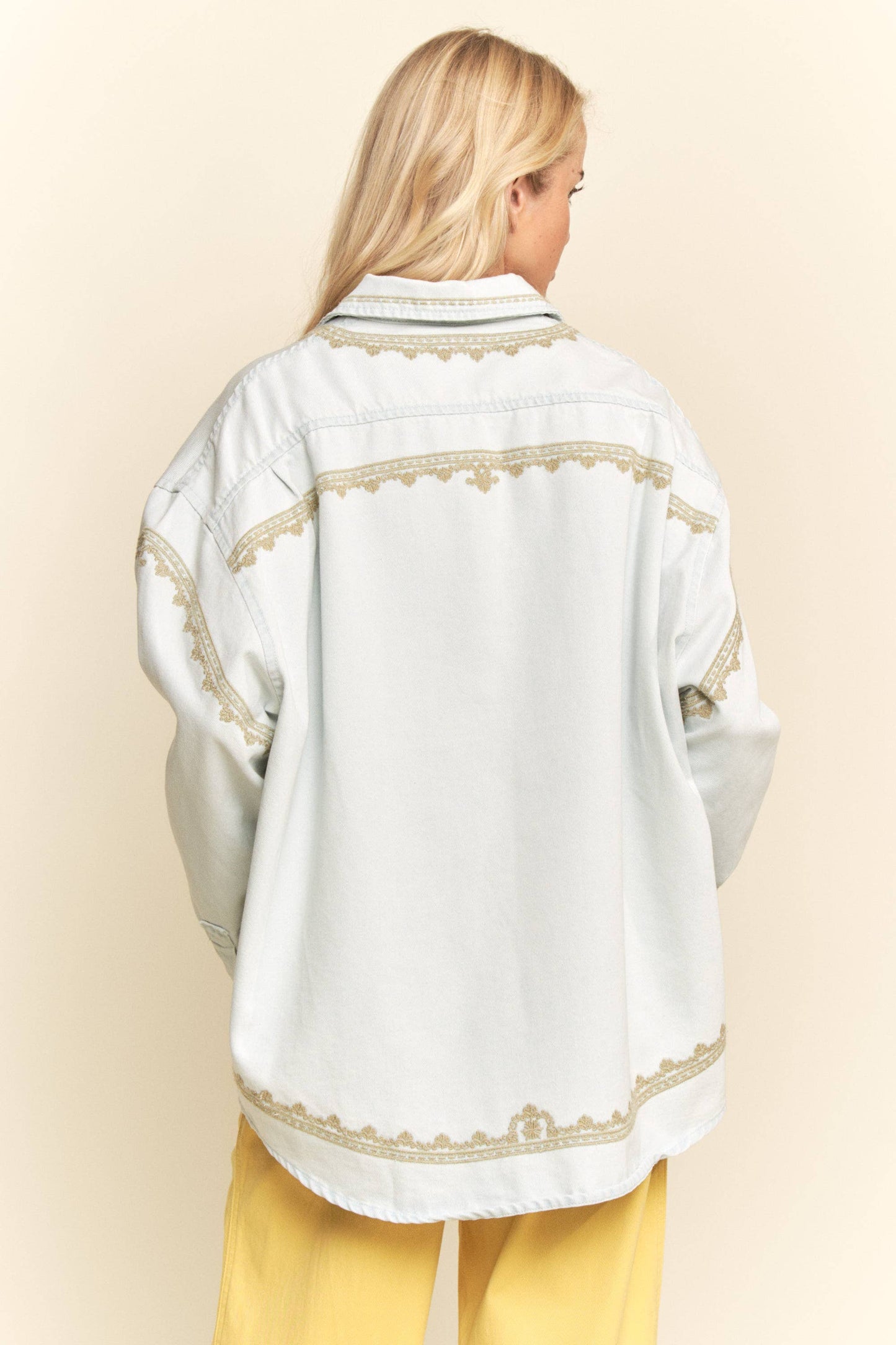 Laniey Soft Wash Denim Shirt Jacket ~ Light Wash