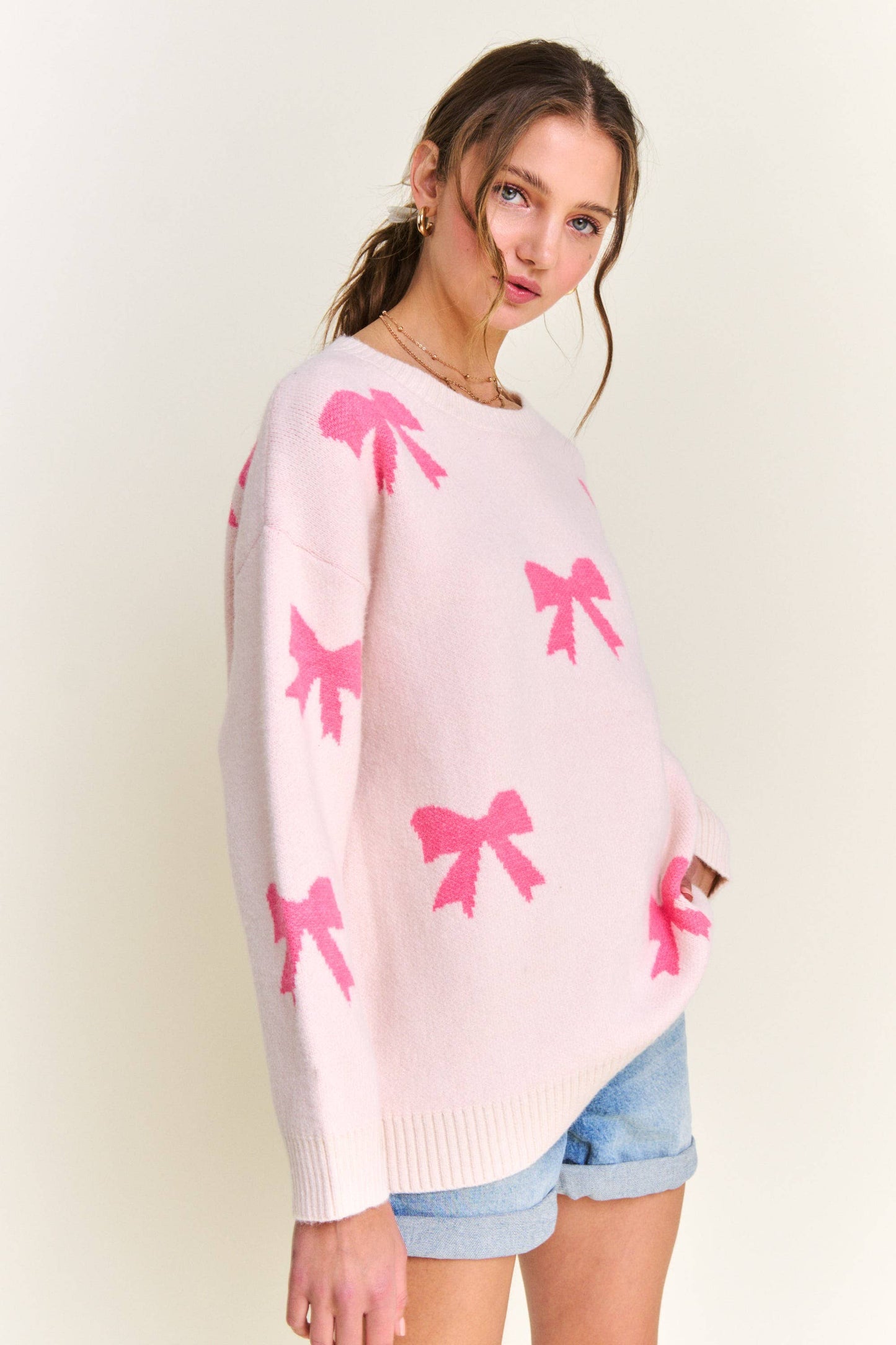 Barbie Pink Bow Detailed Sweater ~ Pink