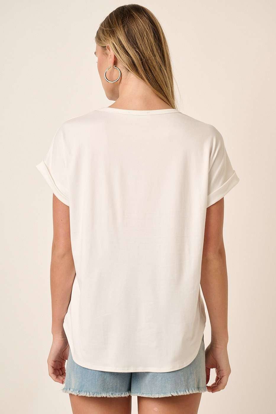 Reece Round Neck Dolman Top ~ Ivory