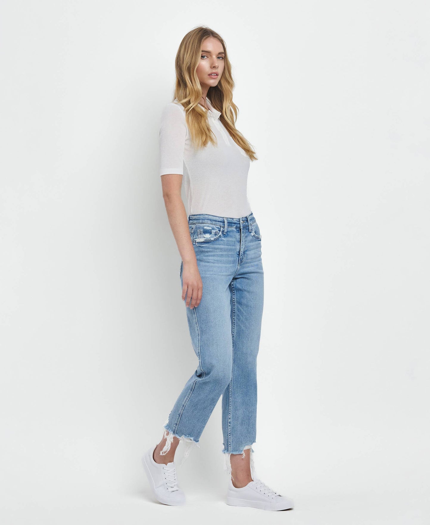 Victoria High Rise Straight Jeans ~ Light Denim Fondly