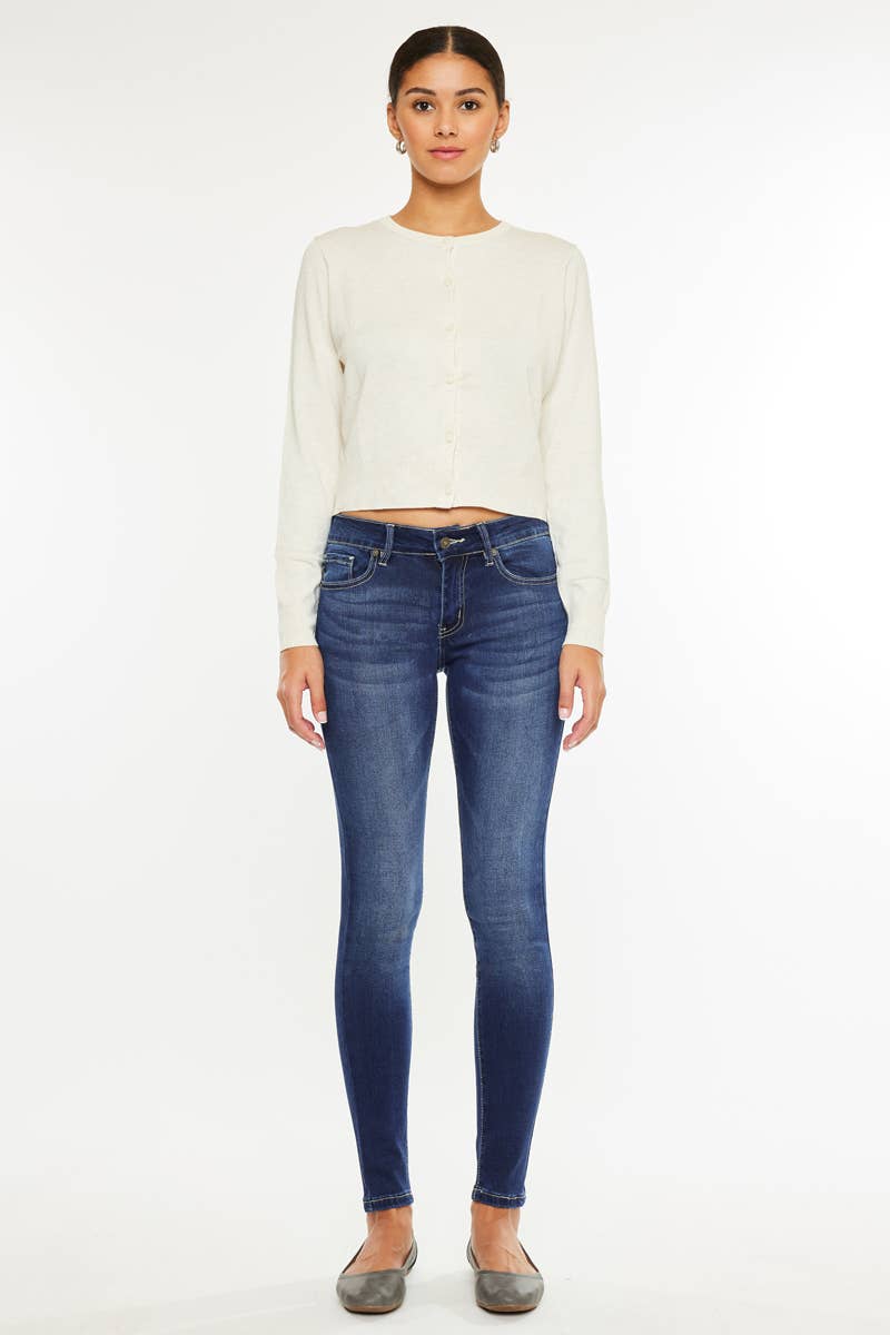 Morgan Mid Rise Super Skinny Jeans ~ Dark Denim