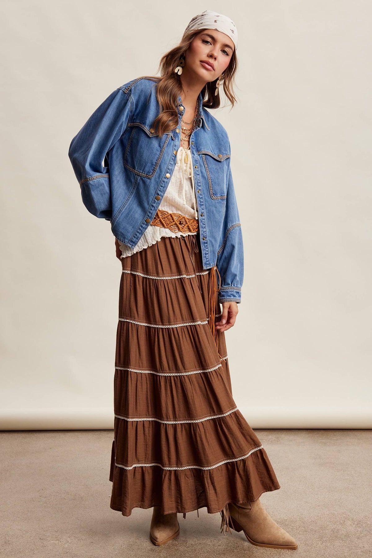 Western Stitch Snap Denim Shirt ~ Washed Colbalt