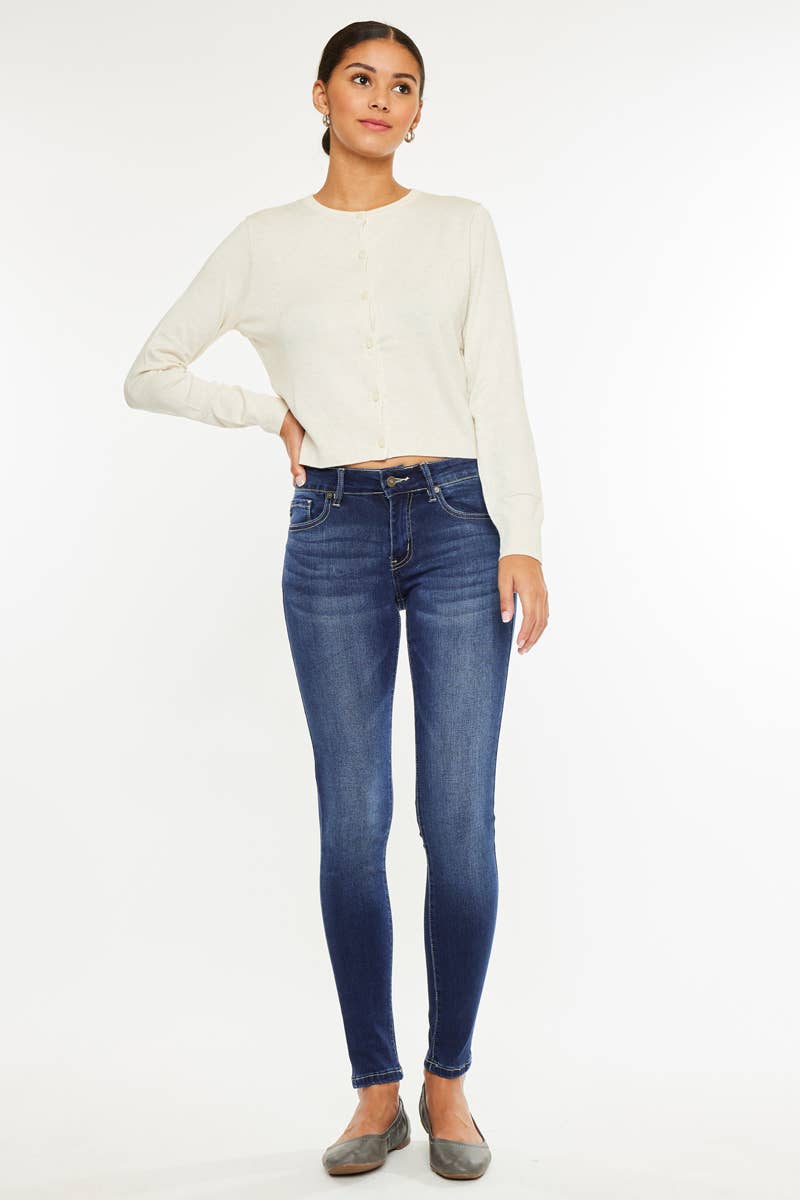 Morgan Mid Rise Super Skinny Jeans ~ Dark Denim