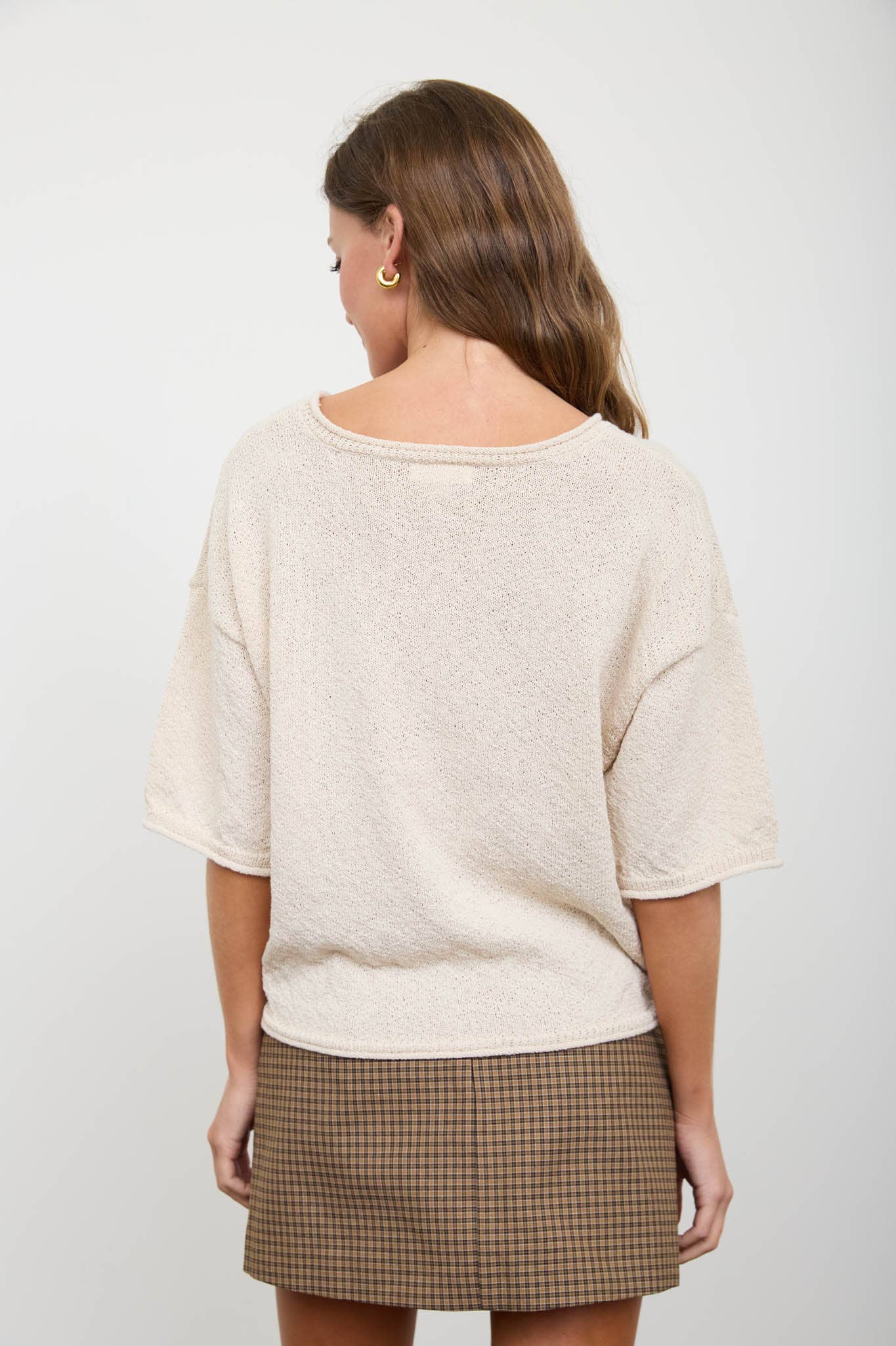 Raven Raw Edge Boxy Knit Sweater ~ Oatmeal
