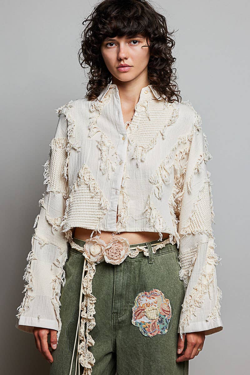 Handmade Crochet Flower Casual Layering Belt ~ Cream