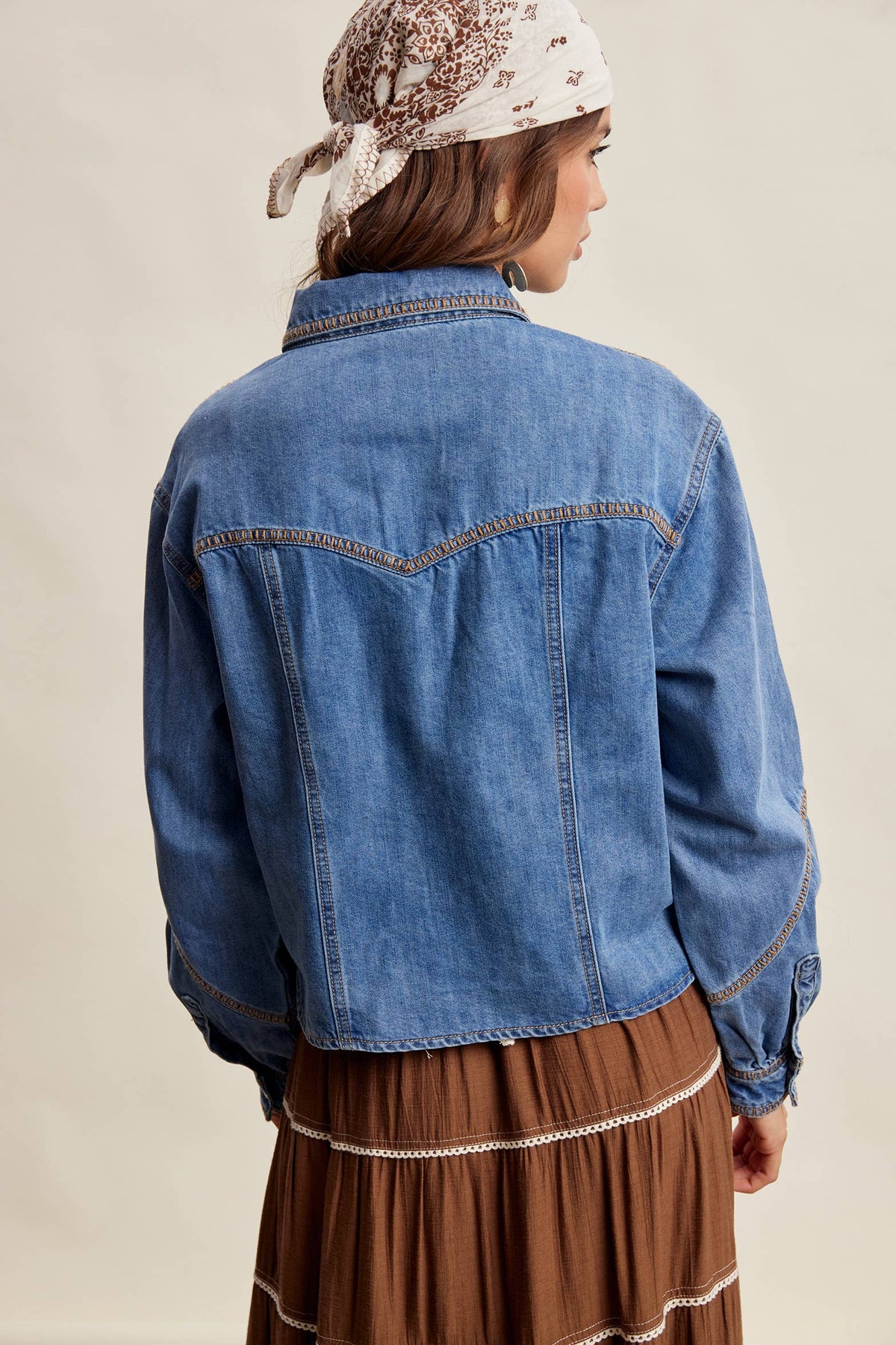 Western Stitch Snap Denim Shirt ~ Washed Colbalt