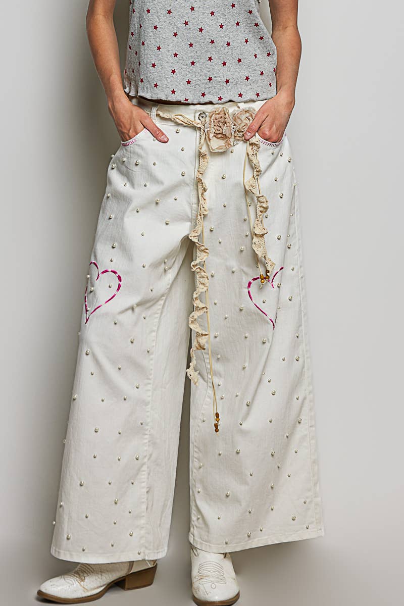 Handmade Crochet Flower Casual Layering Belt ~ Cream