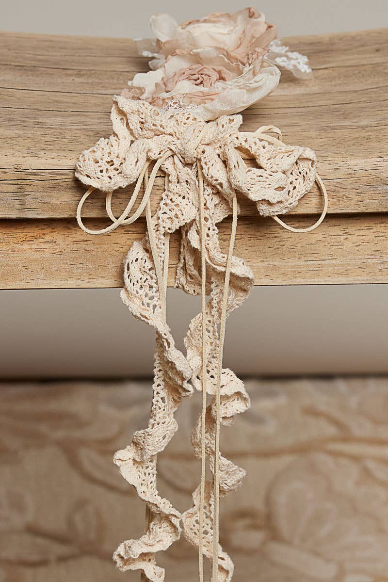 Handmade Crochet Flower Casual Layering Belt ~ Cream