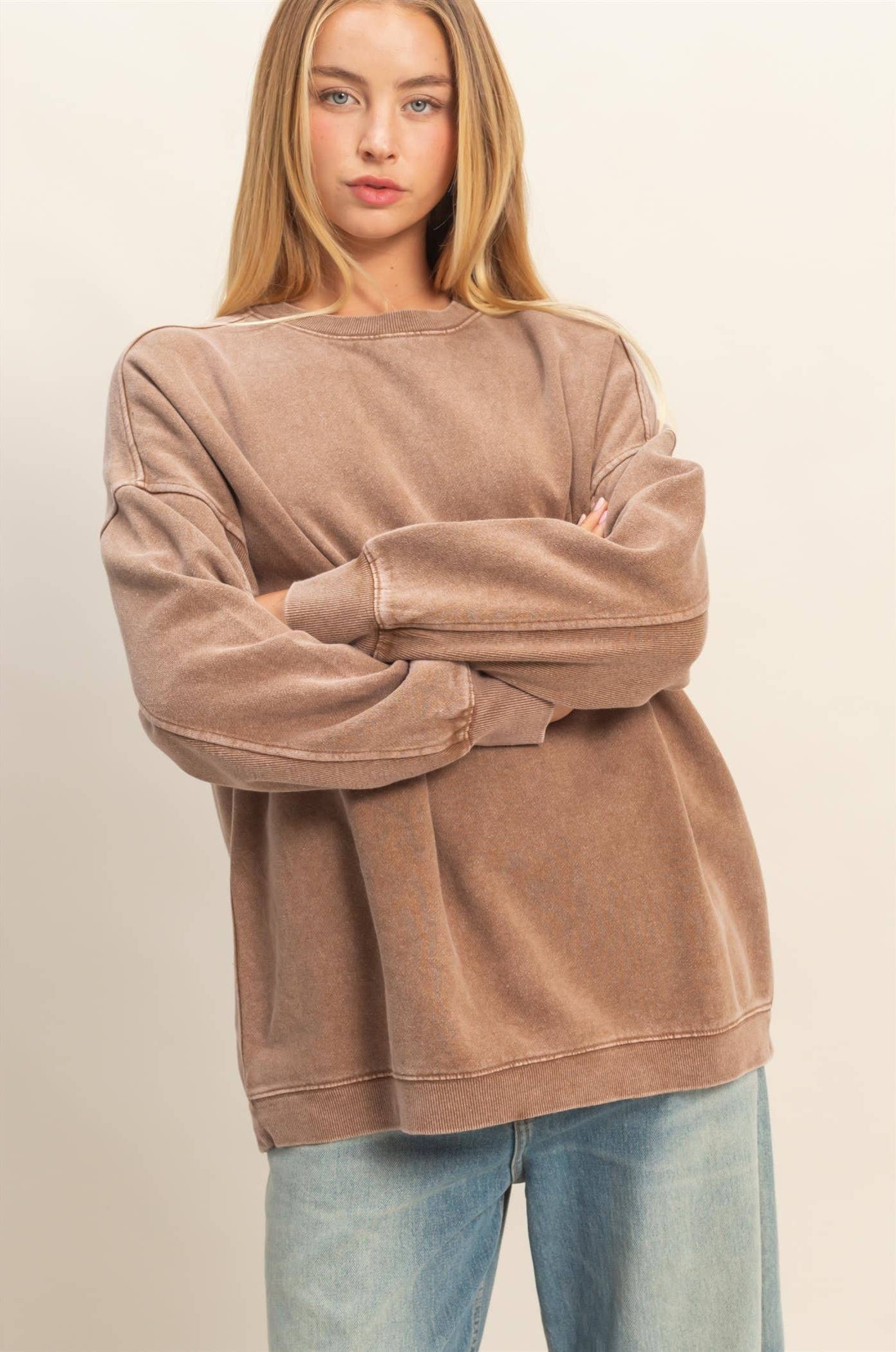 Ashlyn Oversized Crew Neck Pullover