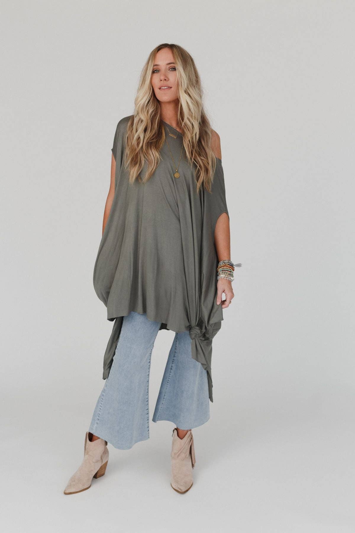 The Wren Tunic Top ~  Light Olive