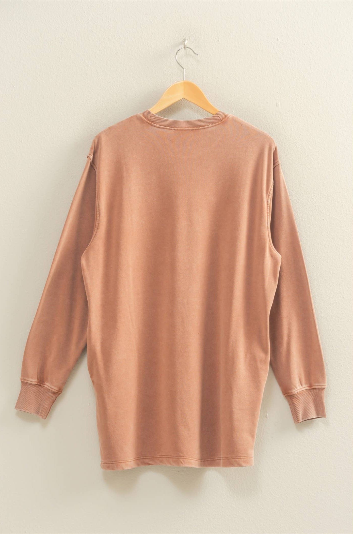Mickie Mineral Washed Sweatshirt Dress ~ Chestnut