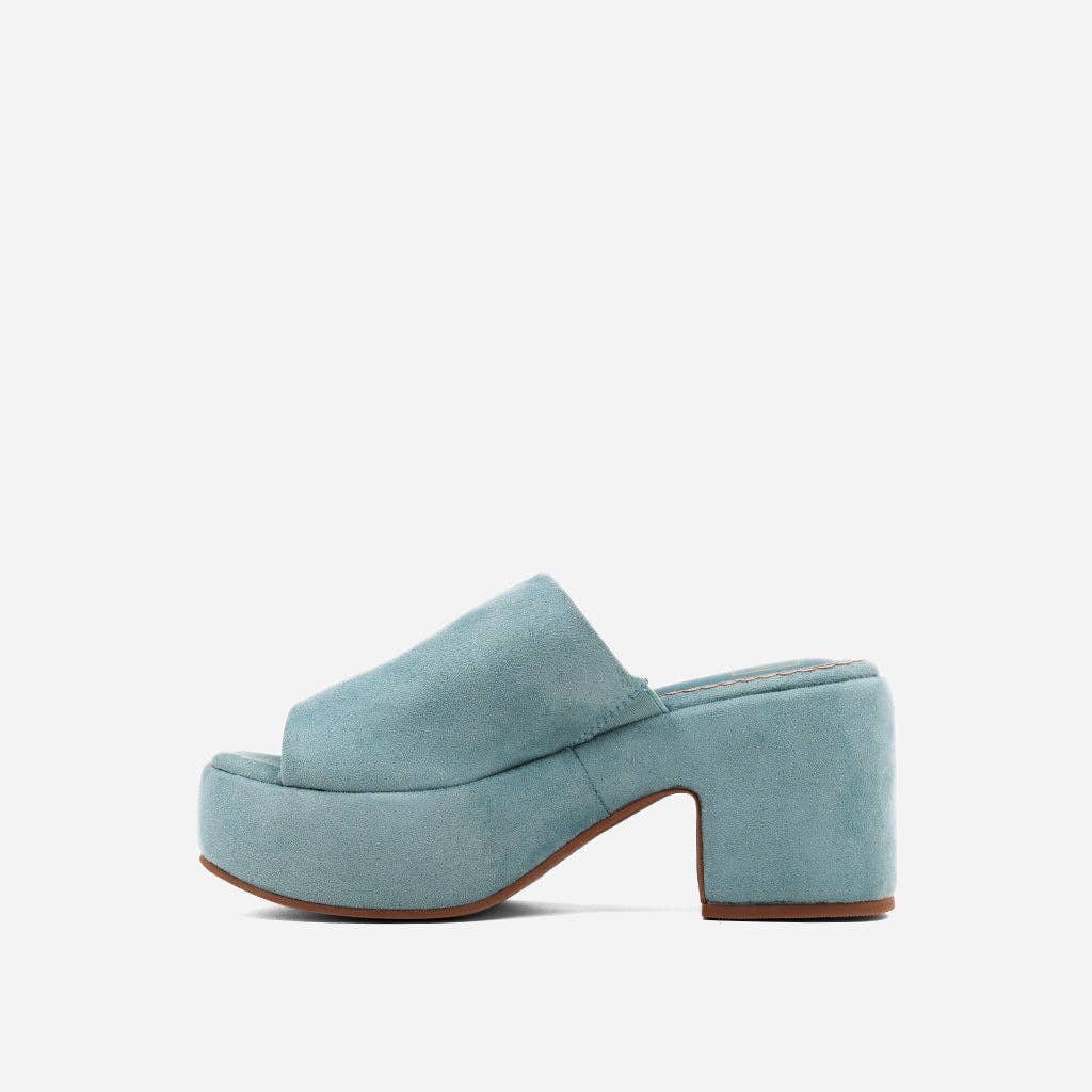 Gypsy Suede Heel Sandal ~ Aqua