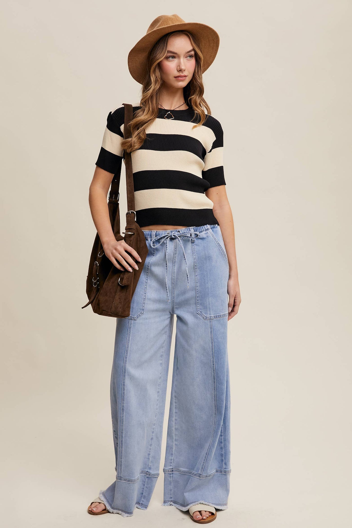 Ryleigh Relaxed Wide Leg Denim Pants ~ Cloud Wash