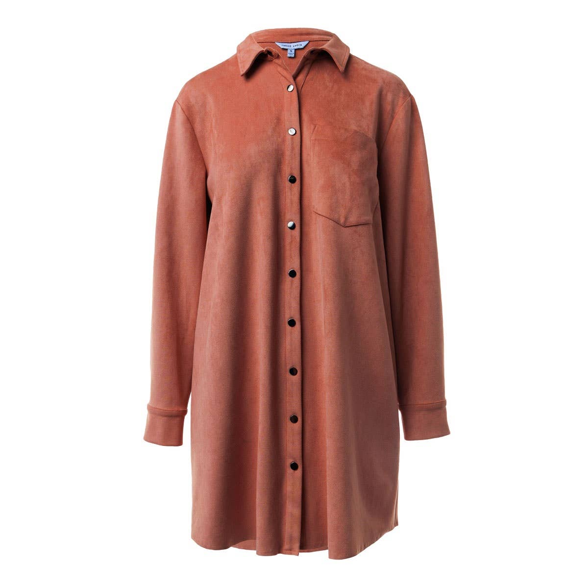 Veronia Suede Shirt Mini Dress ~ Marsala