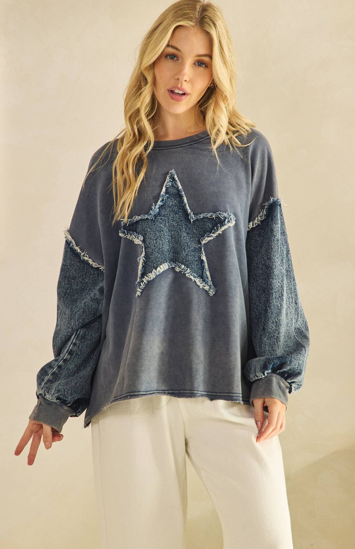 Willow Wild Star Pullover ~ Blue/Denim