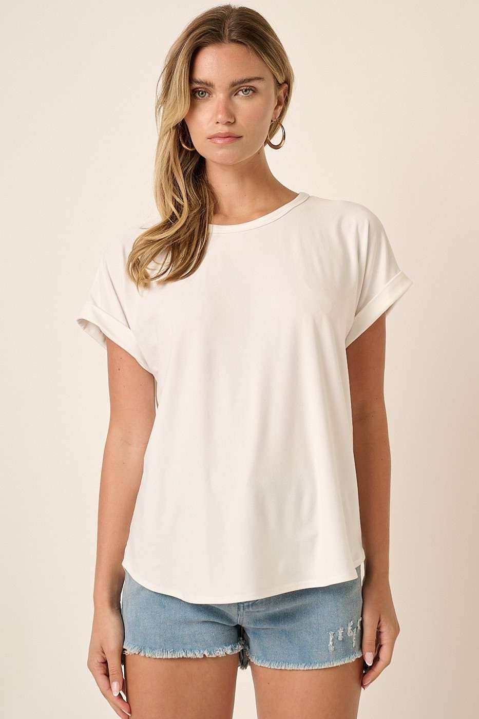 Reece Round Neck Dolman Top ~ Ivory