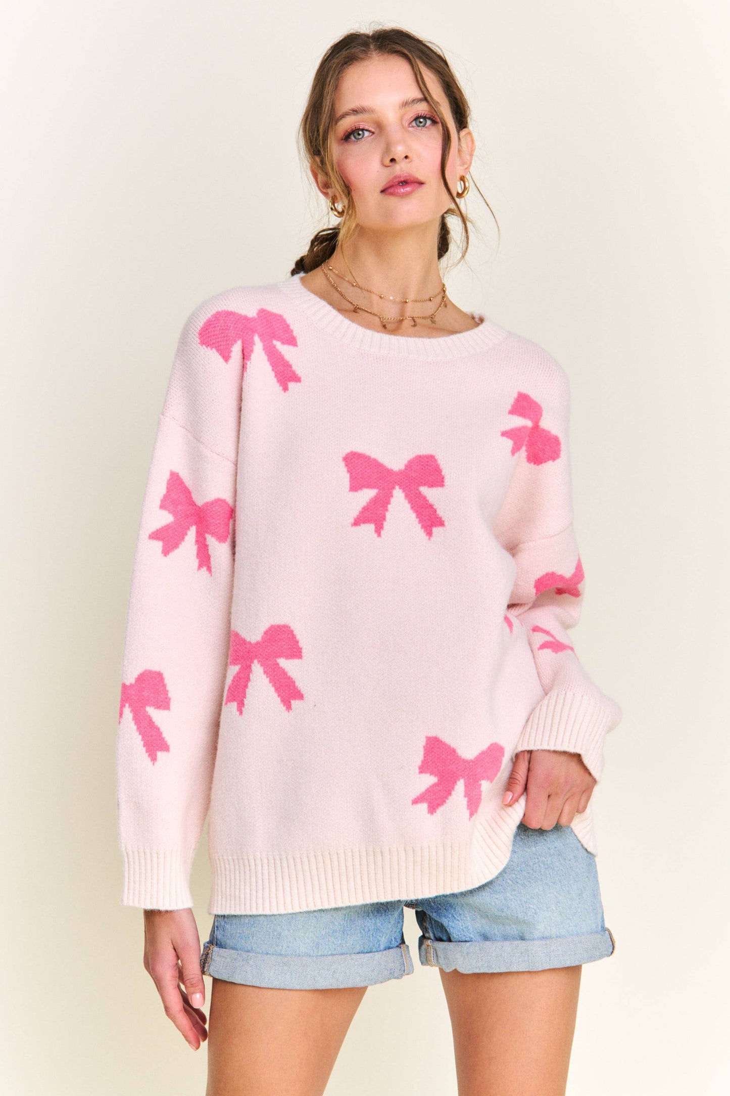 Barbie Pink Bow Detailed Sweater ~ Pink