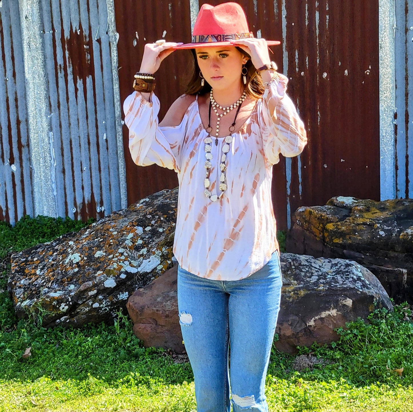 White Turquoise Slab Necklace