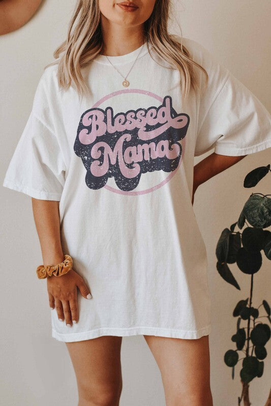 Blessed Mama Graphic Tee ~ White