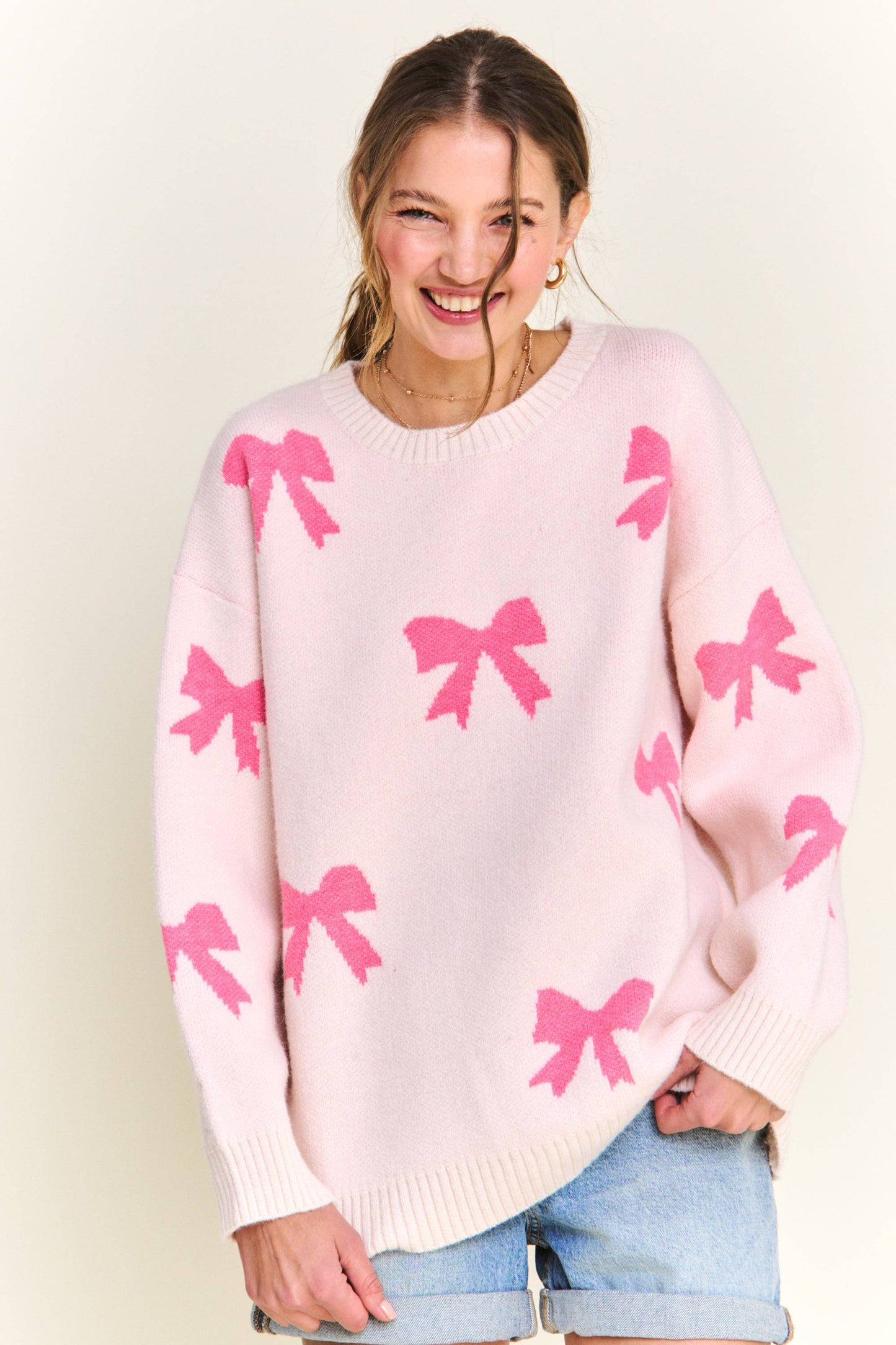 Barbie Pink Bow Detailed Sweater ~ Pink